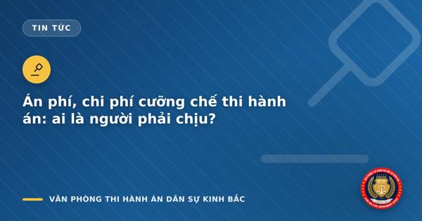 Án phí, chi phí cưỡng chế thi hành án: ai là người phải chịu?