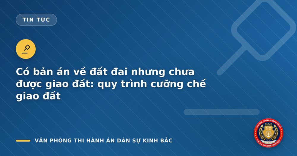 Có bản án về đất đai nhưng chưa được giao đất: quy trình cưỡng chế giao đất